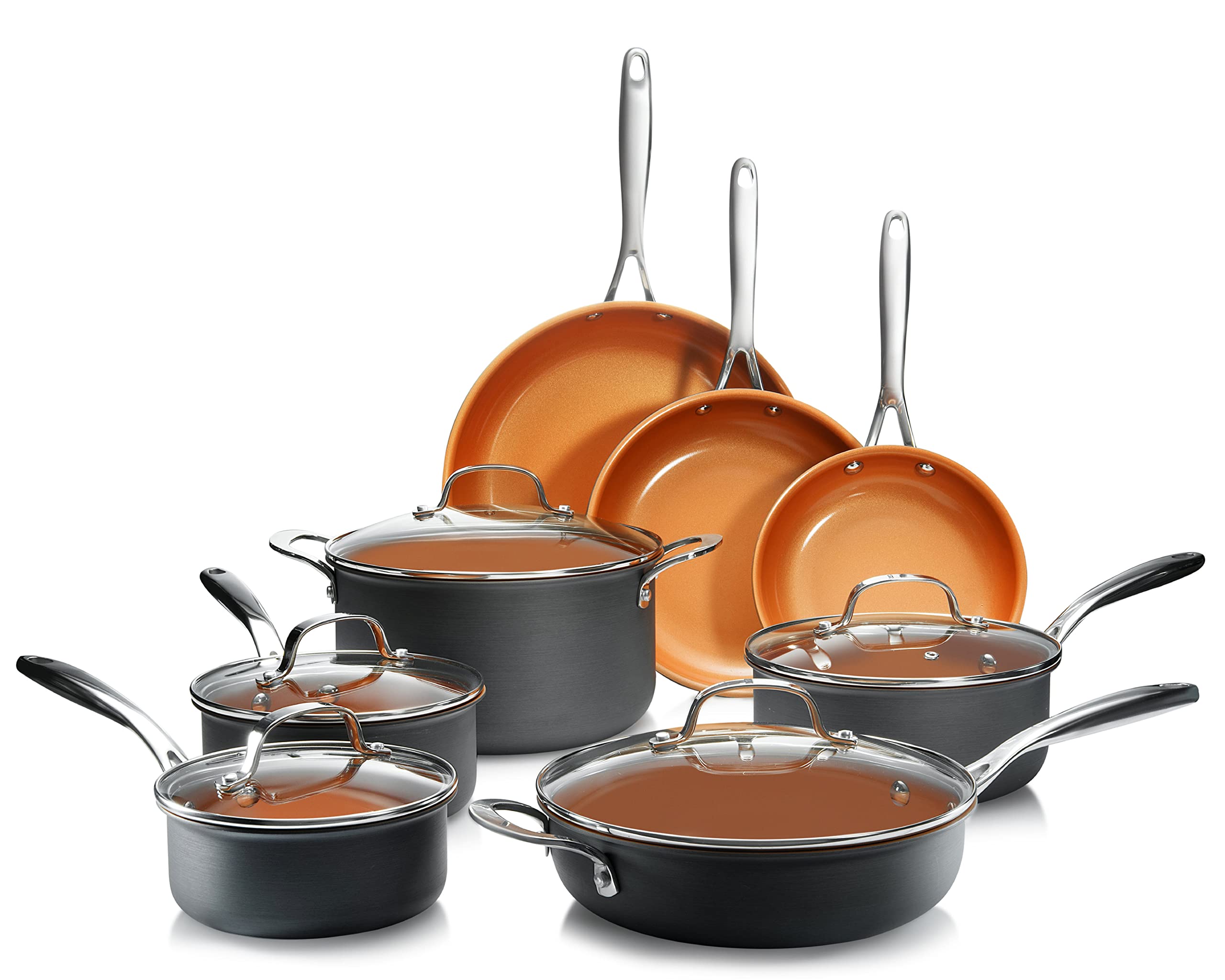 13 Pc Ceramic Pots and Pans Set Nonstick Kitchen Cookware Sets Ceramic Cookware Set