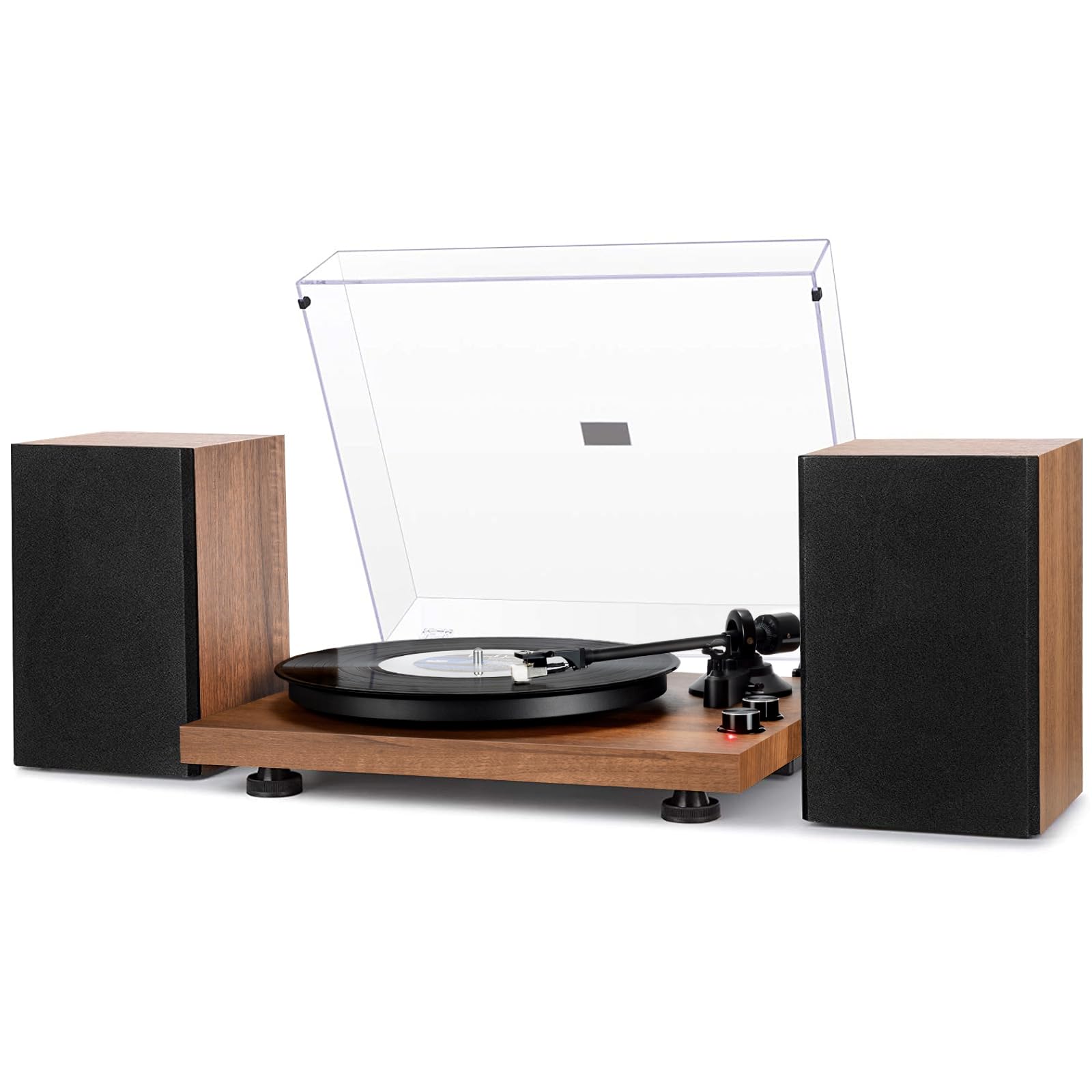 Vinyl Record Player Turntable with Bookshelf Speakers (36W) Stereo System Support Bluetooth