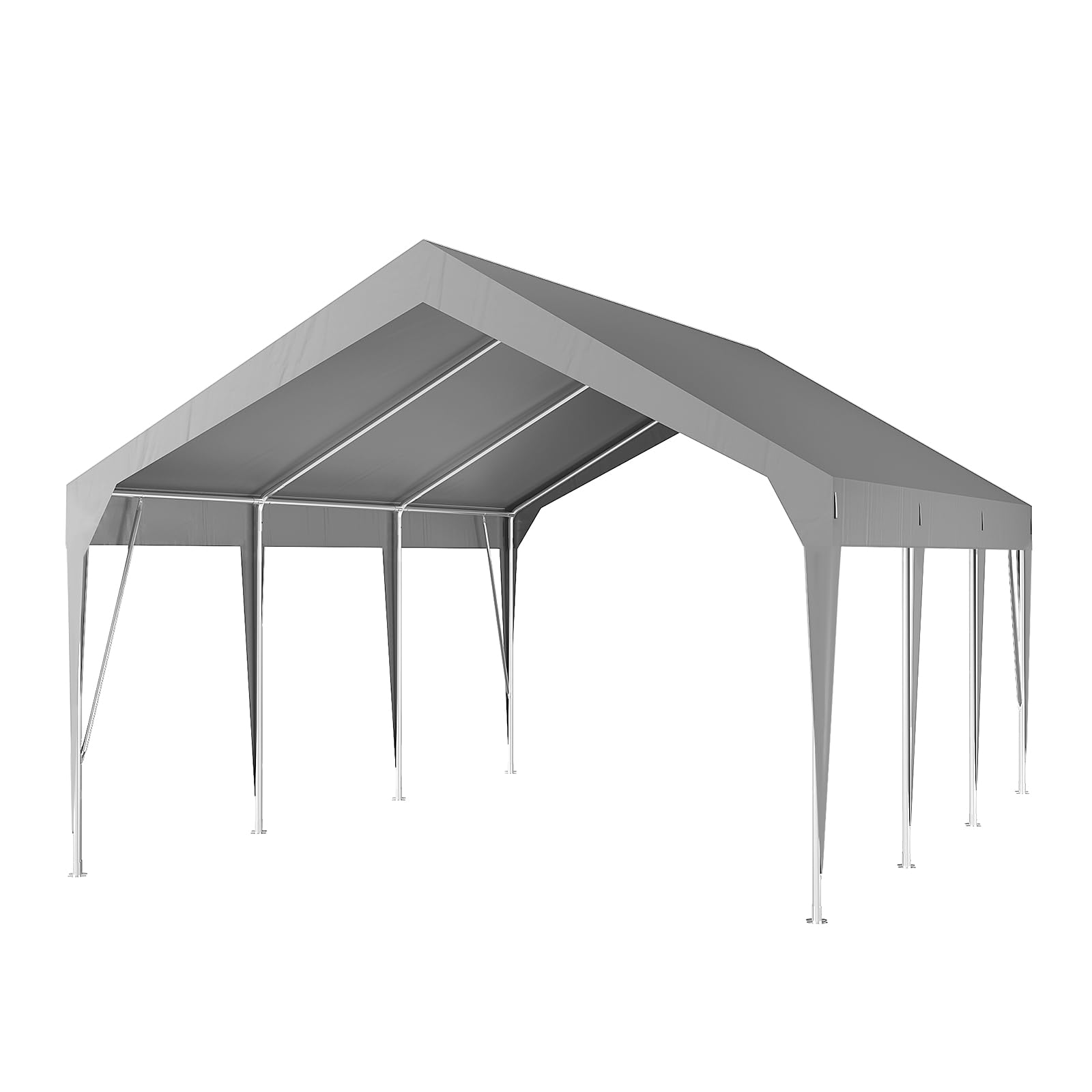 10'x20' Carport Heavy Duty Car Canopy UV Resistant Waterproof Portable Garage for Car, Boat, Party, Storage Shed (Gray)