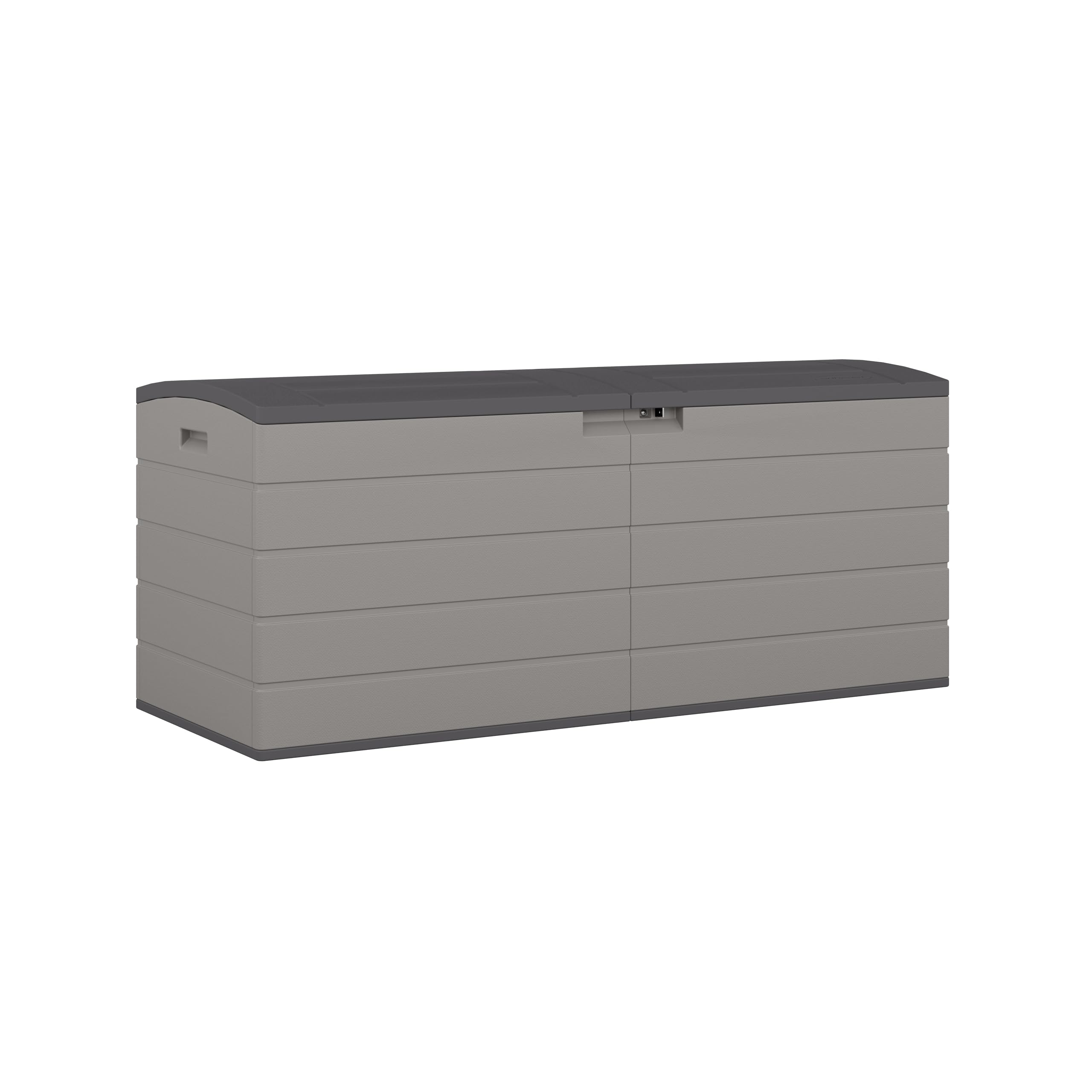 120-Gal. All-Weather Patio Deck Box with Pad-Lockable Split Top Lid, Extra-Large Outdoor Storage Unit for Patio Furniture and Grill Tools