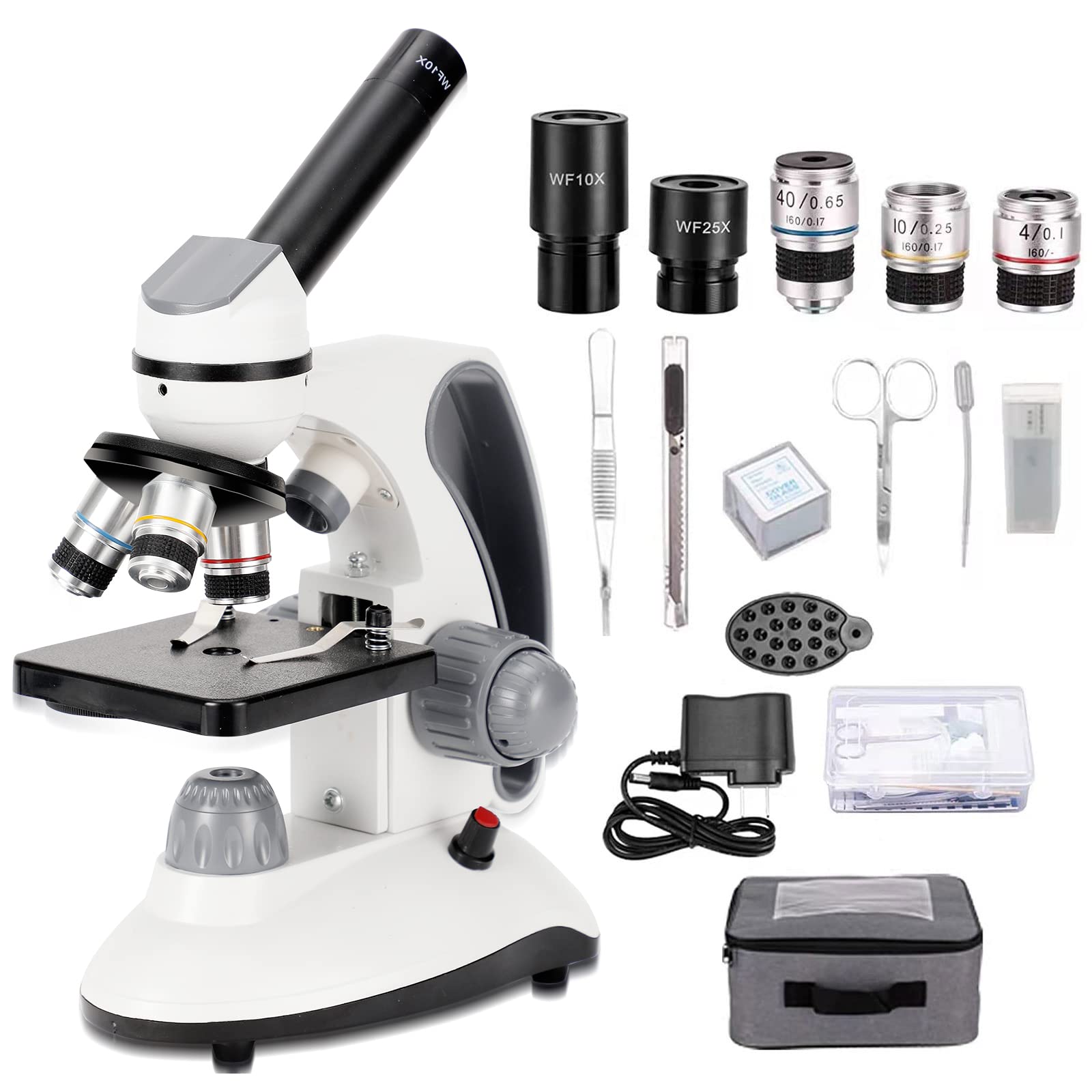 100X-2000X Microscopes for Kids Students Adult,with Microscope Slides Set, Phone Adapter, Powerful Biological Microscopes for School Laboratory Home Education