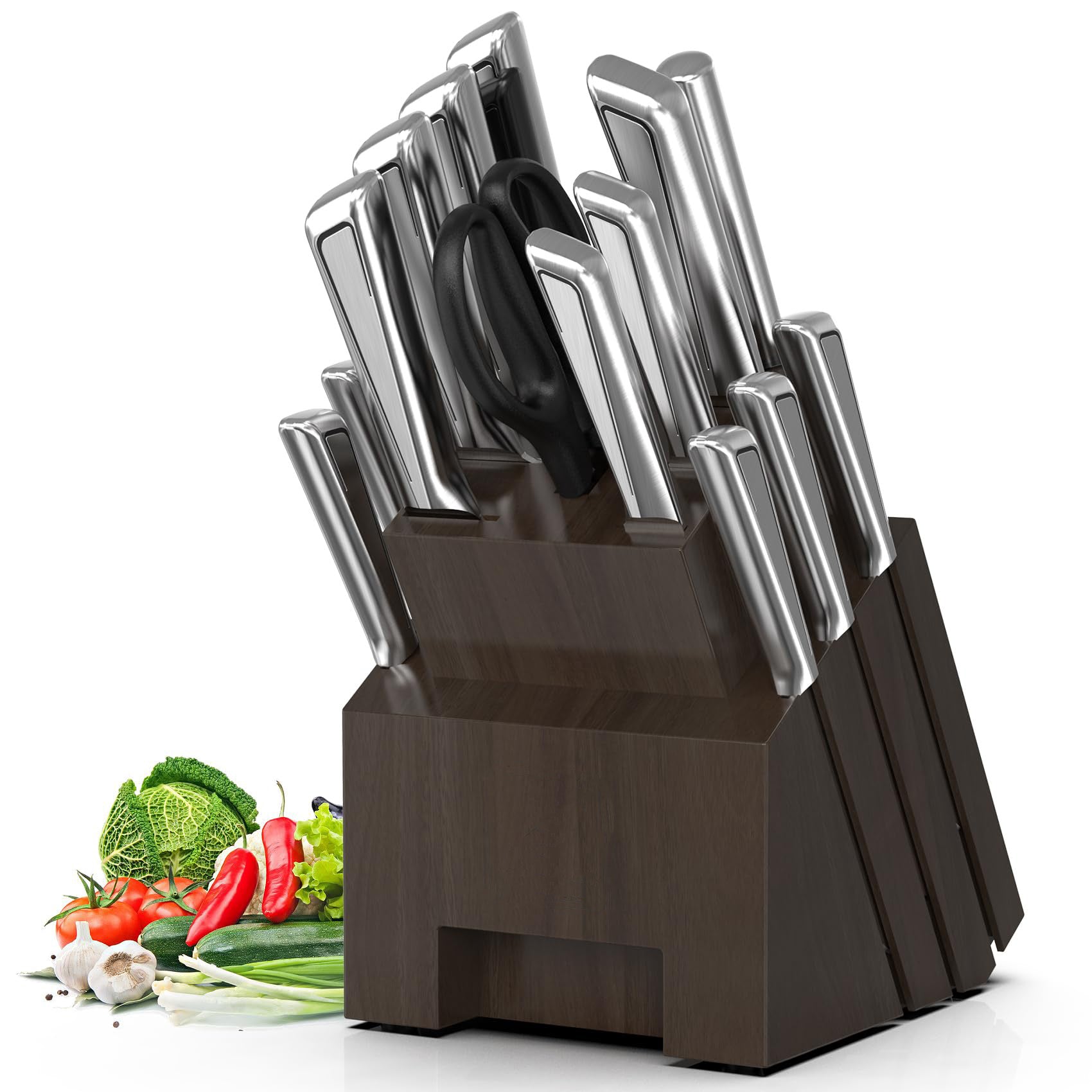 16-Piece Premium Knife Sets for Kitchen with Block