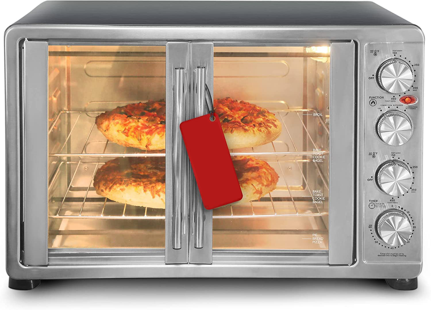 18-Slice Convection Oven with 4-Control Knobs, Bake Broil Toast Rotisserie Keep Warm