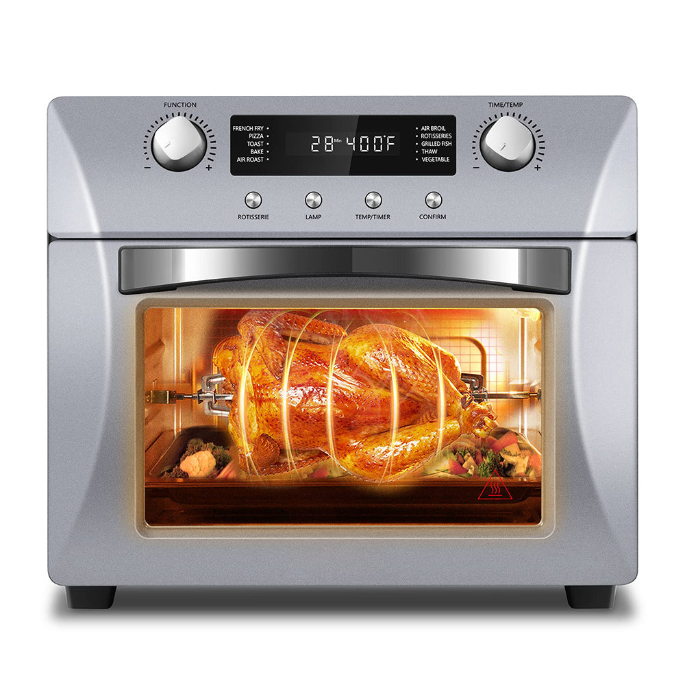 10-in-1 Convection Oven, 24QT Air Fryer Combo, Countertop Air Fryer Toaster Oven with Rotisserie & Dehydrator
